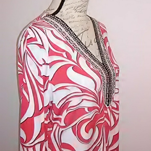 JM Collection rose color flowy blouse - Picture 3 of 5